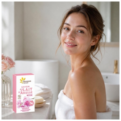 Fleurance Nature Savon Solide Lait Ânesse Rose Bio 100 ml