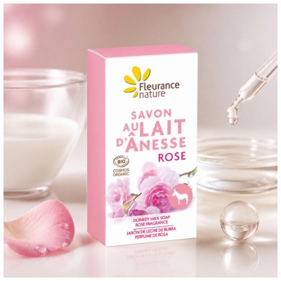 Fleurance Nature Savon Solide Lait Ânesse Rose Bio 100 ml