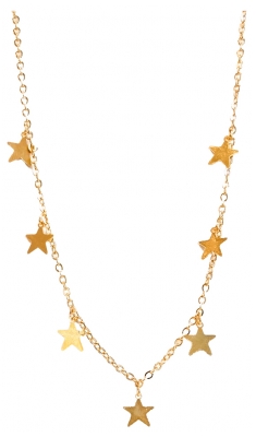 Pharma Bijoux Collier Hypoallergénique 7 Étoiles Plaqué Or 36/42 cm