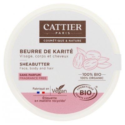 Cattier Beurre de Karité Visage, Corps et Cheveux Bio 100 g