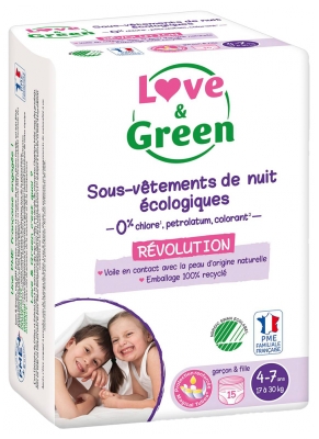Love & Green Sous-Vêtements de Nuit Enfants Écologiques 4-7 Ans x 15