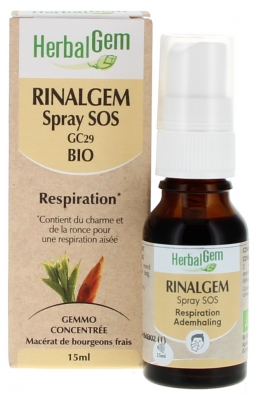 HerbalGem Rinalgem Spray Buccal Bio Respiration - Inconfort Saisonnier 15 Ml
