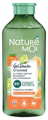 Naturé Moi Gel Douche Vitaminé - Citron Vert et Orange Bio - Hydrate et Nourrit - Tous Types de Peau - 250 ml