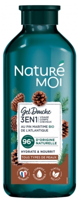 Naturé Moi Gel Douche 3 en 1 - Visage Corps Cheveux - Pin Maritime Bio - Hydrate et Nourrit - Tous Types de Peau - 250 ml