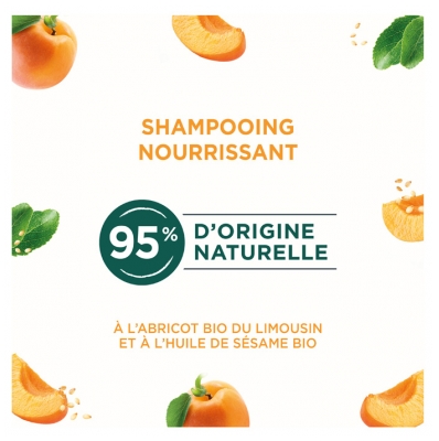 Naturé Moi Shampoing Nourrissant - Abricot Huile de Sésame Bio - Cheveux Secs et Abîmés - 250 ml