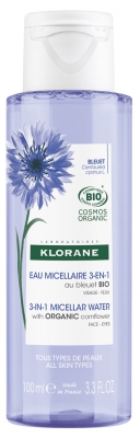Klorane Eau Micellaire 3-en-1 au Bleuet Bio - Visage Yeux