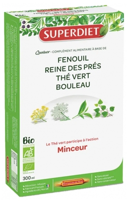 Superdiet Quatuor Thé Vert Minceur Bio
Fenouil Reine Des Prés Thé Vert Bouleau - 20 Ampoules de 15 ml