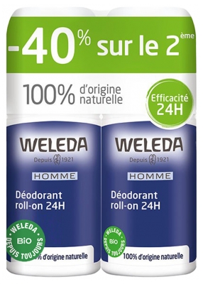 Weleda Duo Déodorant Roll-On 24H Homme - 2 X 50 ml