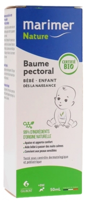 Marimer Nature Baume Pectoral Bébé et Enfant Apaisant Bio 50 ml