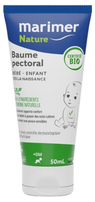 Marimer Nature Baume Pectoral Bébé et Enfant Apaisant Bio 50 ml