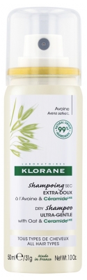 Klorane Shampoing Sec Extra-Doux à l'Avoine et Céramide 50 ml