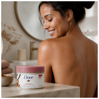 Dove Gommage Corps Profond Sucre Brun et Beurre de Noix de Coco 298 g