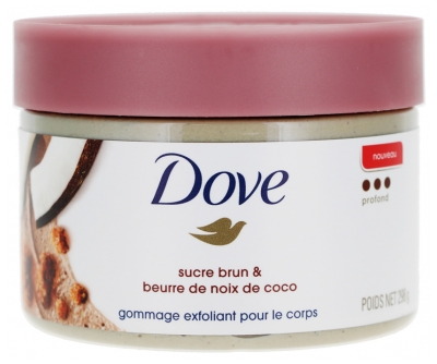 Dove Gommage Corps Profond Sucre Brun et Beurre de Noix de Coco 298 g