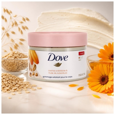 Dove Gommage Corps Doux Avoine Colloïdale et Huile de Calendula 298 g