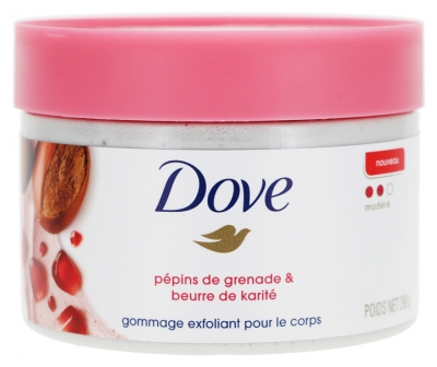 Dove Gommage Corps Modéré Pépins de Grenade et Beurre de Karité 298 g
