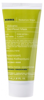 Korres Raisin de Santorin Masque Volcanique Resurfaçant Peaux Mixtes à Grasses 70 ml