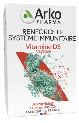 Arkopharma Arkogélules Vitamine D3 Végétale - Renforce le Système Immunitaire - 90 Gélules