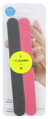 Vitry 10 Limes à Ongles 18 cm - Couleur : Noir et Rose
