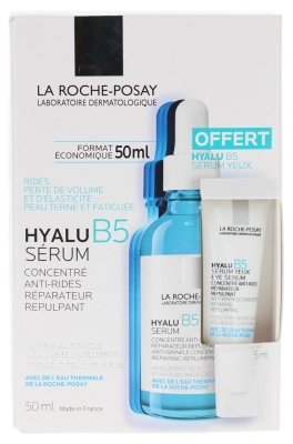 La Roche-Posay Hyalu B5 Sérum Concentré Anti-Rides à l'Acide Hyaluronique 50 ml + Sérum Yeux 5 ml Offert