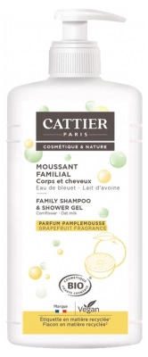 Cattier Moussant Familial Parfum Pamplemousse Corps et Cheveux 1 L