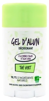 Gel d'Alun Déodorant en Gel Pierre d'Alun & Aloe Vera Parfum Thé Vert 50 ml