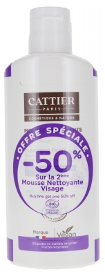 Cattier Mousse Nettoyante Visage Toutes Peaux Bio Lot 2 x 150 ml