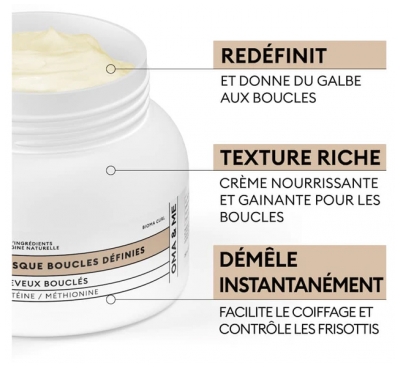OMA & ME Masque Boucles Définies Cheveux Ondulés à Bouclés 250 ml