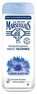 Le Petit Marseillais Gel Douche Apaisant Haute Tolérance Fleur de Bleuet Bio Tous Types de Peaux 400 ml