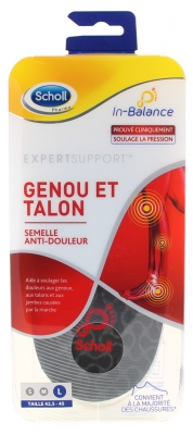 Scholl ExpertSupport Semelles Anti-Douleur Genou et Talon 1 Paire - Taille : 42,5-45
