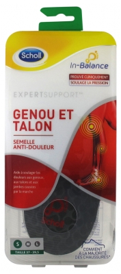 Scholl ExpertSupport Semelles Anti-Douleur Genou et Talon 1 Paire - Taille : 37-39,5