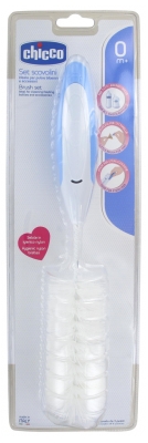 Chicco Set de Goupillons Bleu - Avec Brosse Biberon Petite Brosse et Pince