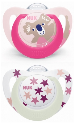 Nuk 2 Sucettes Starlight 18-36M Crocodile Vert