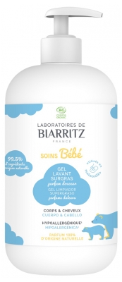 Laboratoires de Biarritz Bébé Gel Lavant Surgras Corps & Cheveux Parfum Douceur Bio 500 ml