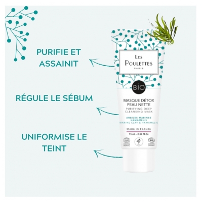 Les Poulettes Paris Masque Détox Peau Nette Bio 75 ml