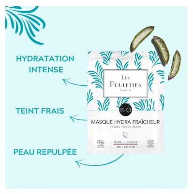 Les Poulettes Paris Masque Hydra Fraîcheur Peaux Déshydratées Bio 18 ml