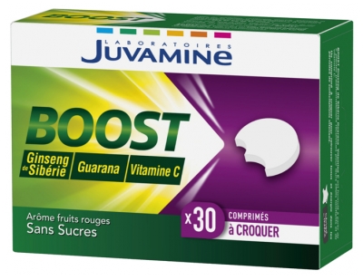 Juvamine Boost Vitamine C Ginseng Guarana 30 Comprimés à Croquer