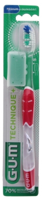 Gum Brosse à Dents Technique®+ Médium Compacte - Couleur : Rouge