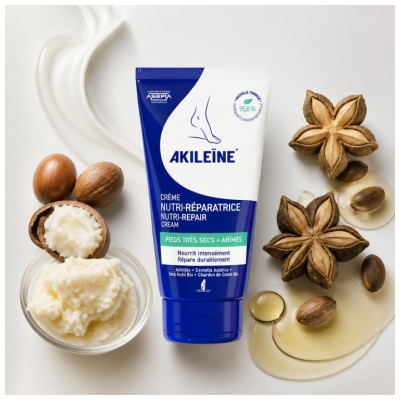 Akileïne Crème Nutri-Réparatrice Pieds Très Secs et Abîmés 75 ml