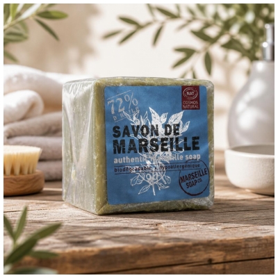 Tadé Cube de Savon de Marseille Certifié Cosmos Nat - 300 g