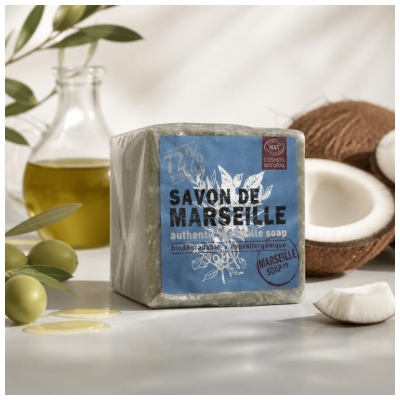 Tadé Cube de Savon de Marseille Certifié Cosmos Nat - 300 g