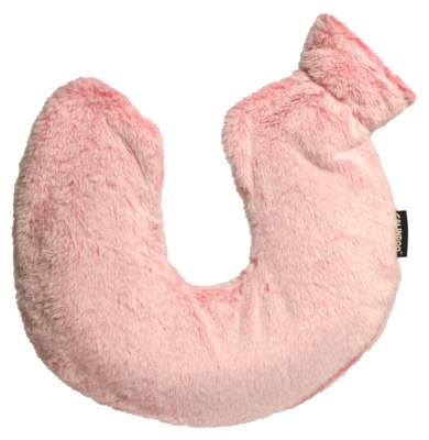 Calindoo Bouillotte Eau Tour de Cou 800 ml Housse Grège - Couleur : Rose