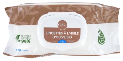 Gifrer Lingettes Bébé à l'Huile d'Olive Bio 70 Lingettes