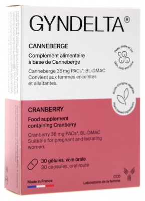 Laboratoire Ccd Gyndelta ? 30 Gélules - Sphère Urinaire - Cannerberge