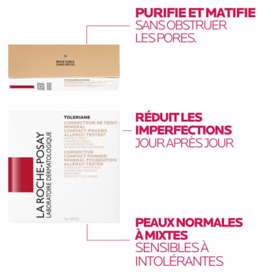 La Roche-Posay Tolériane Correcteur de Teint Poudre Compacte 9,5 g - Teinte : 13 : Beige Sable