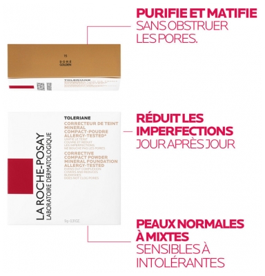 La Roche-Posay Tolériane Correcteur de Teint Poudre Compacte 9,5 g - Teinte : 15 : Doré
