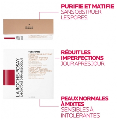 La Roche-Posay Tolériane Correcteur de Teint Poudre Compacte 9,5 g - Teinte : 14 : Beige Rosé