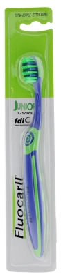 Fluocaril Junior Brosse à Dents 7-12 Ans - Extra-Souple - Couleur : Bleu et Vert
