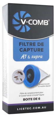 Tolife Technologies Filtres Peigne Aspirateur Anti-Poux V-Comb A1 (X6)