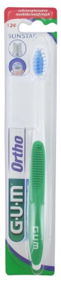 GUM Brosse à Dents Orthodontique - 124 - Couleur : Vert