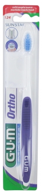 GUM Brosse à Dents Orthodontique - 124 - Couleur : Violet
